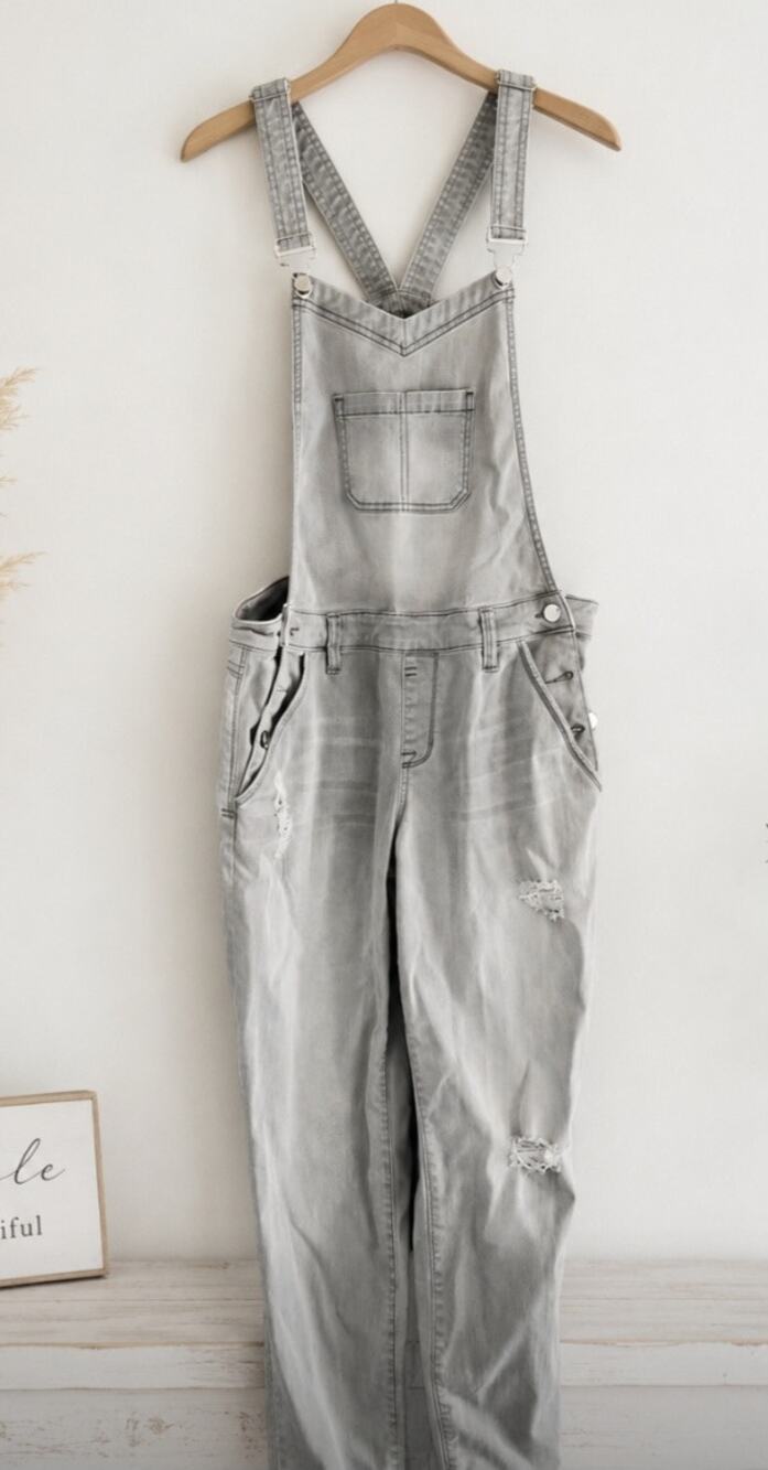 Bebe Gray Denim Jean Overalls Size 32